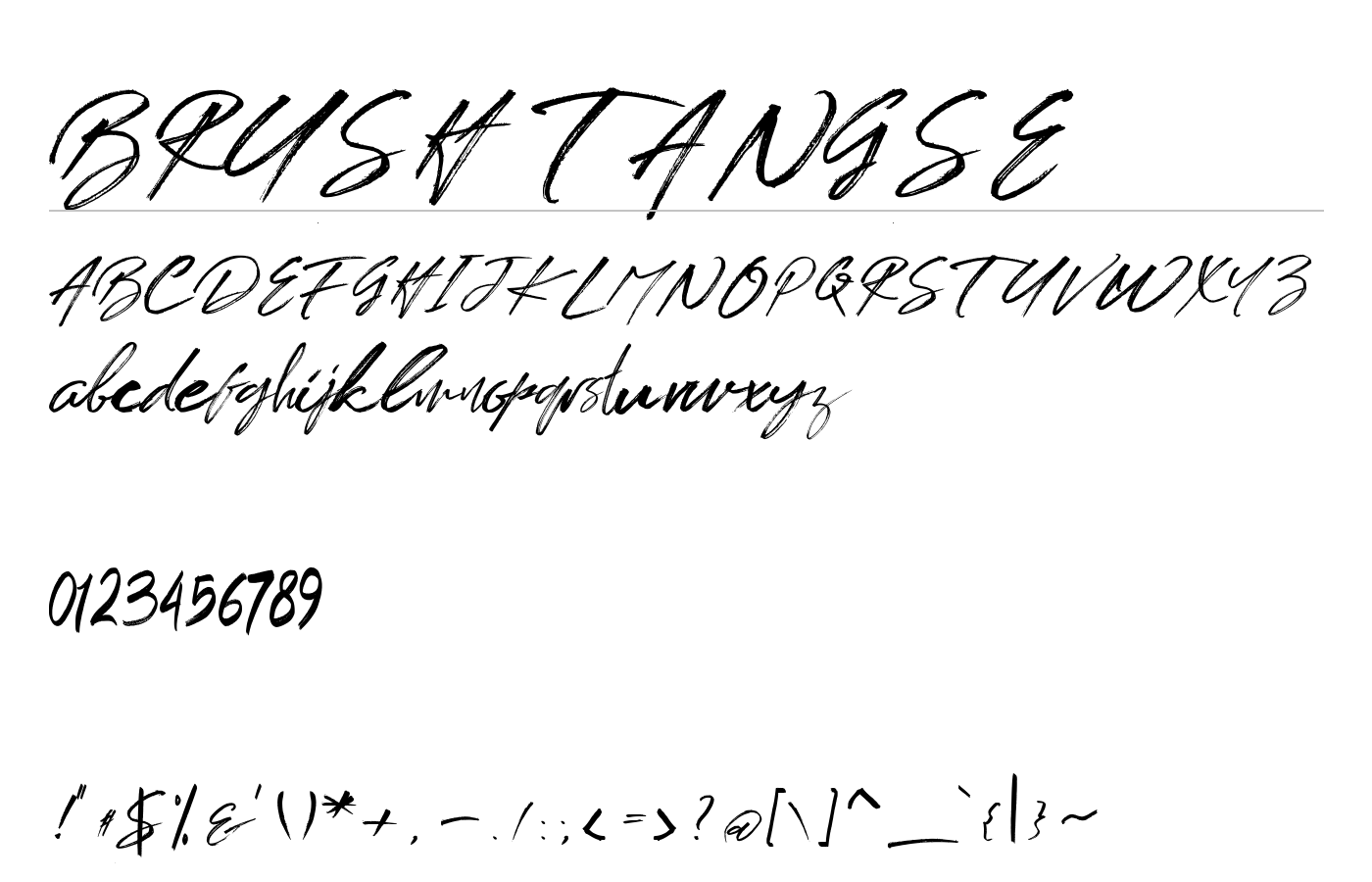 BRUSH TANGSE Font preview