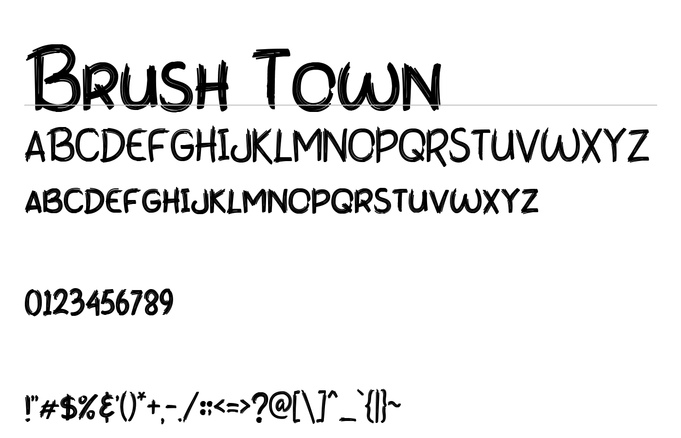 Brush Town Font preview