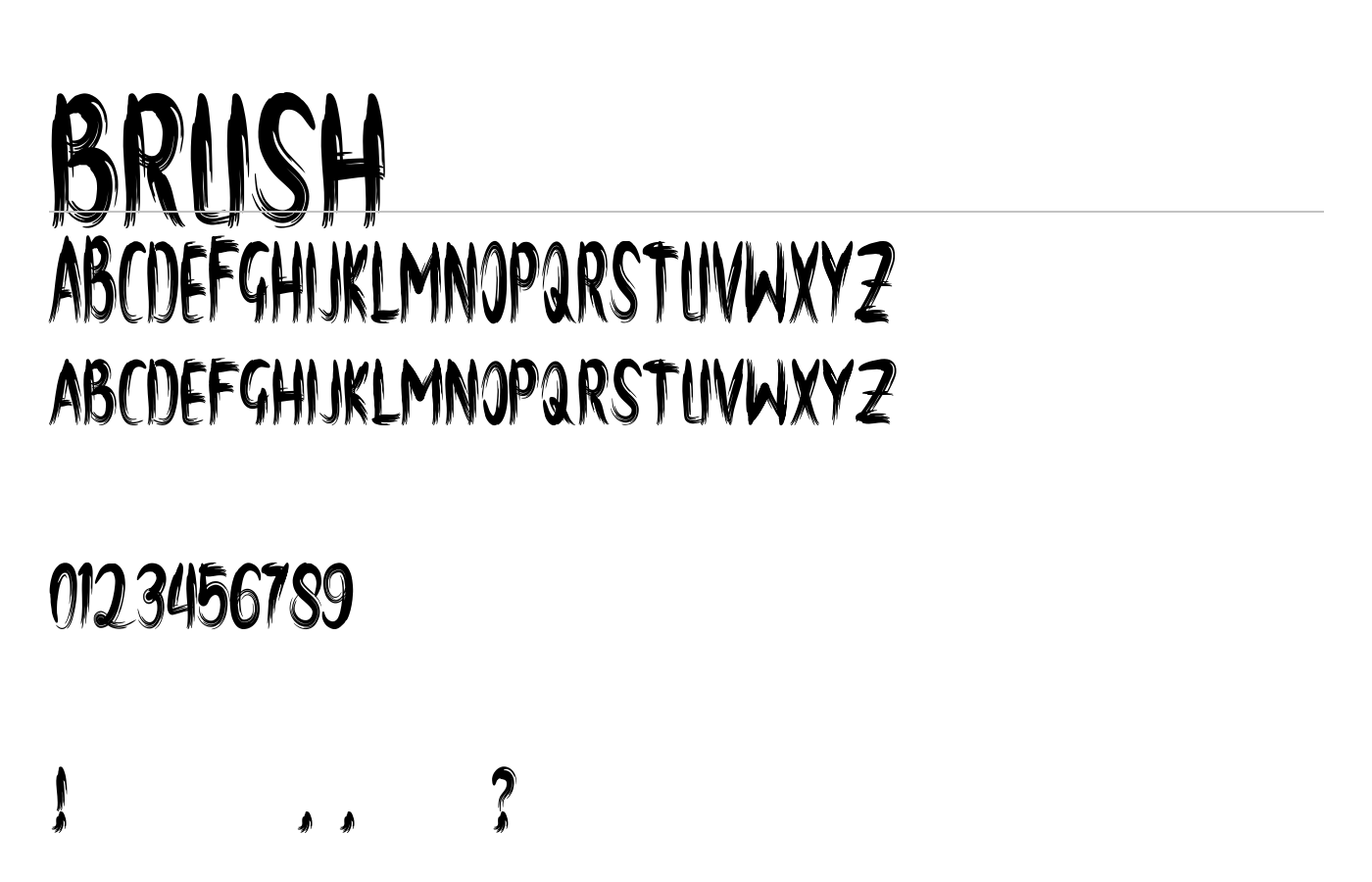 brush Font preview