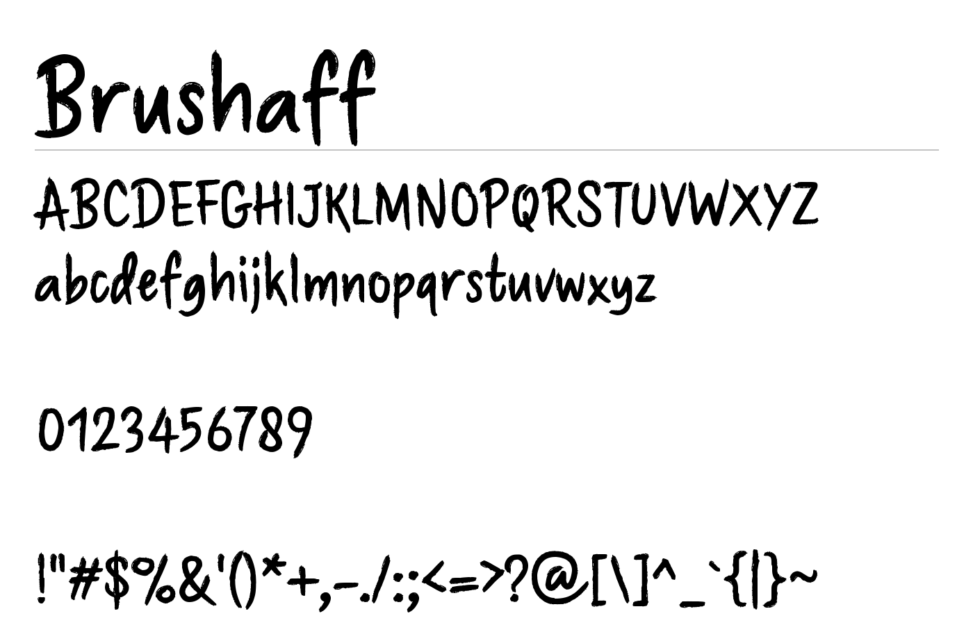 Brushaff Font preview