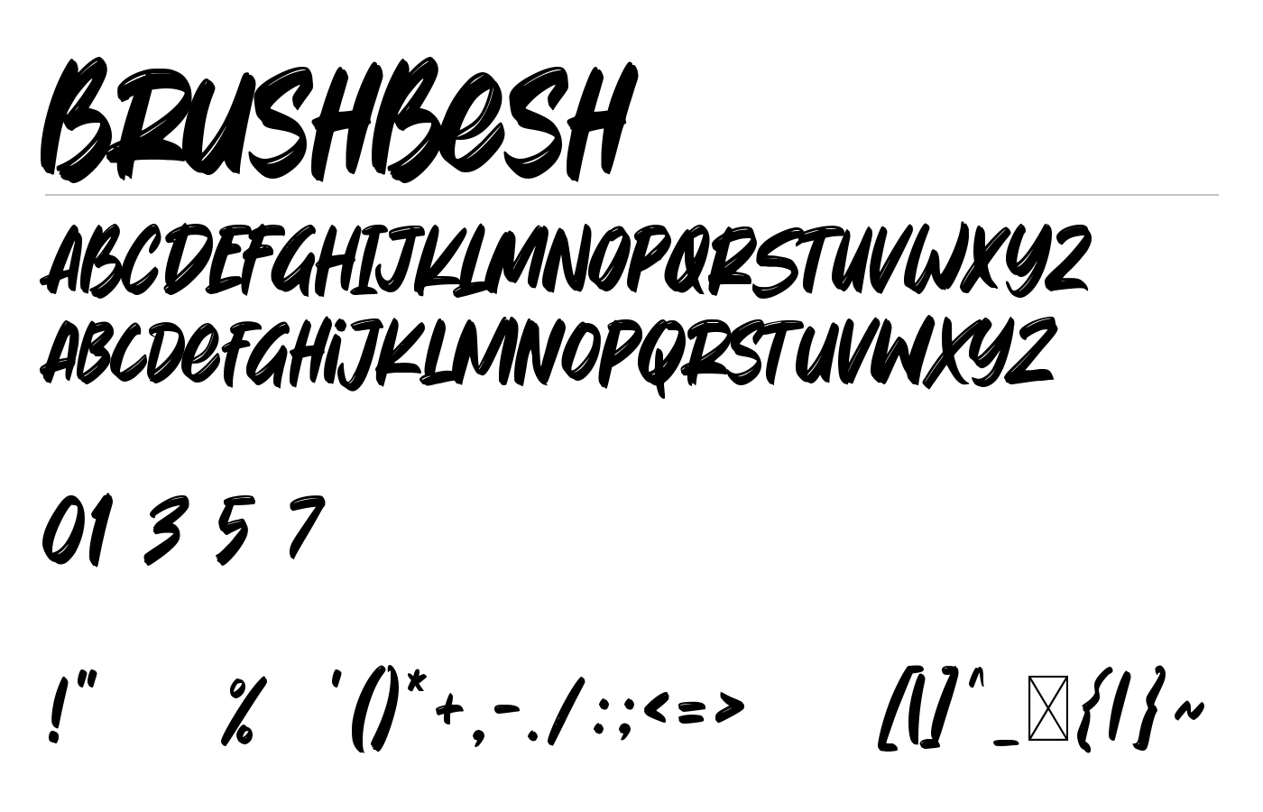 BrushBesh Font preview