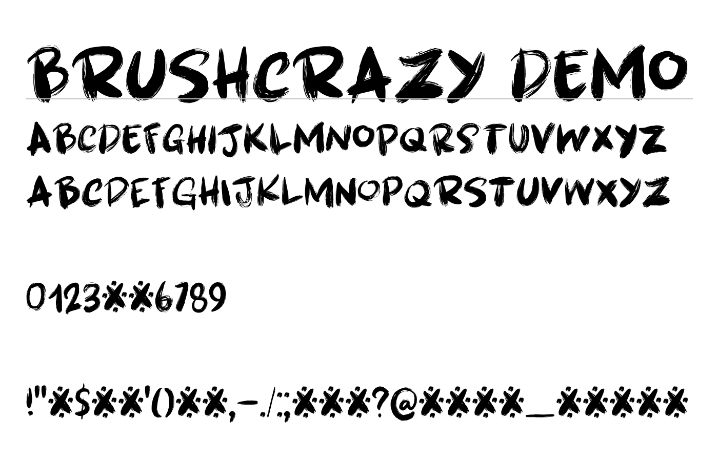 Brushcrazy DEMO Font preview