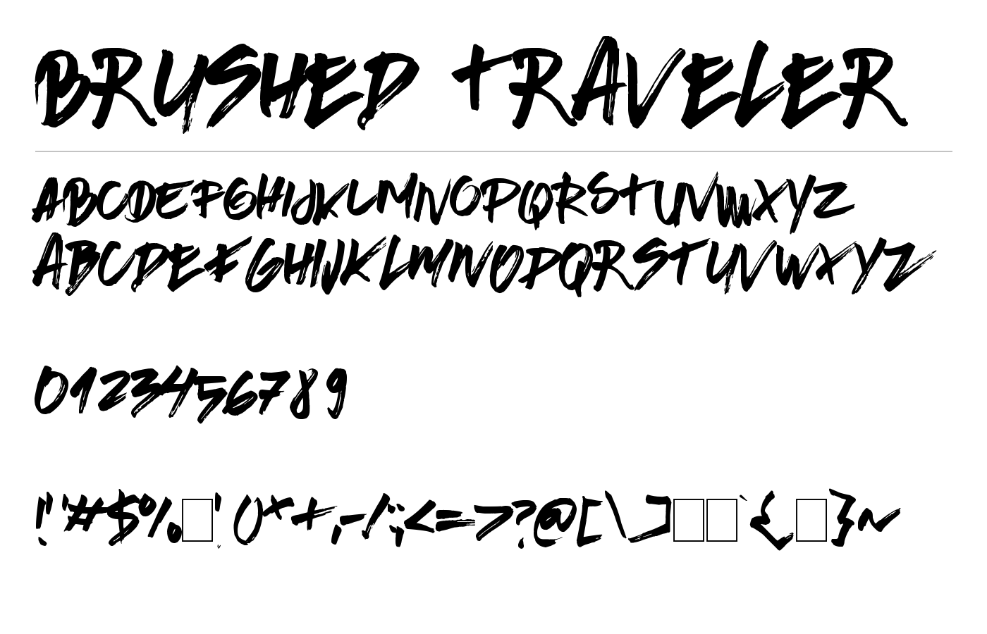 Brushed Traveler Font preview