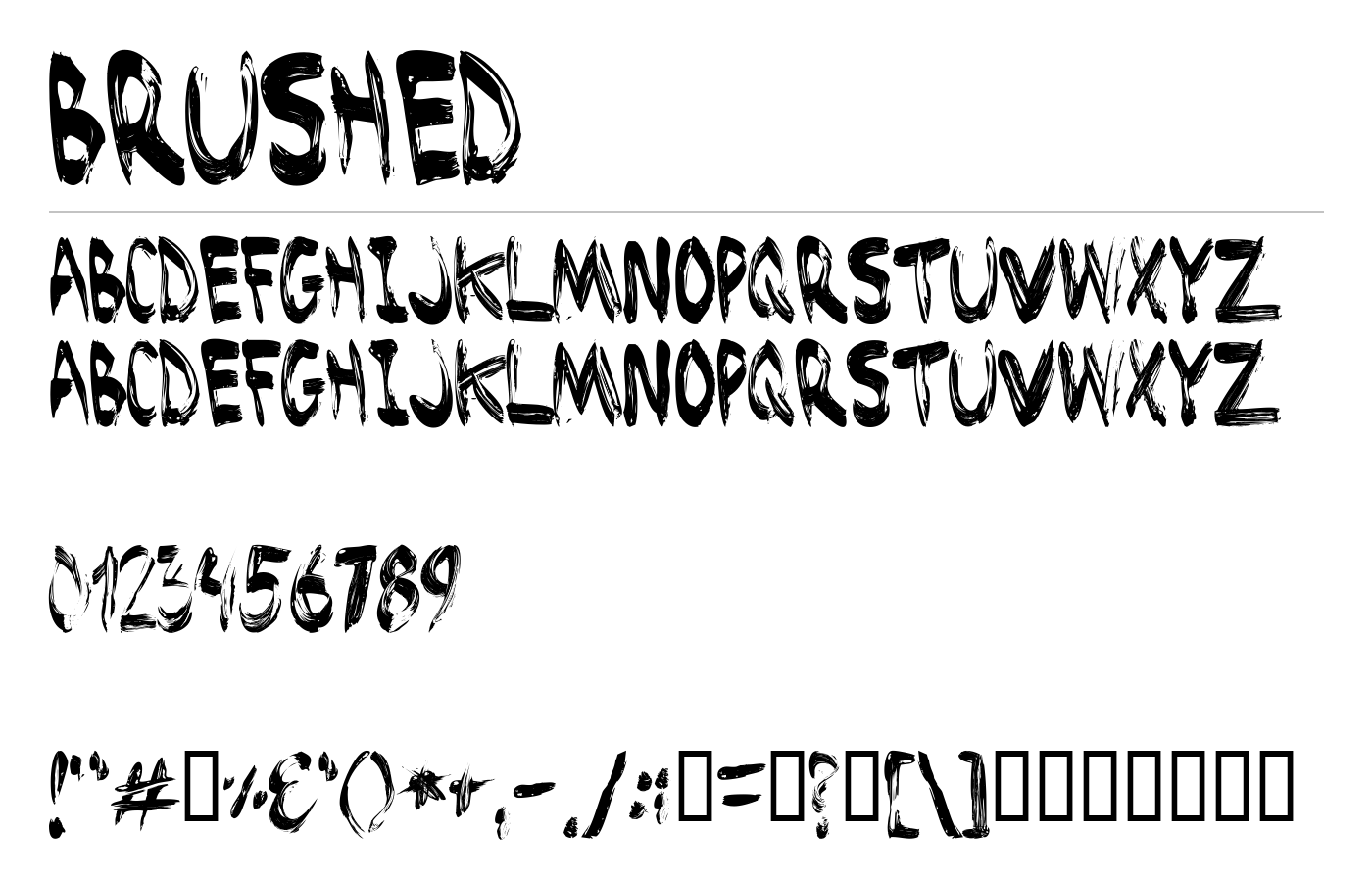 Brushed Font preview