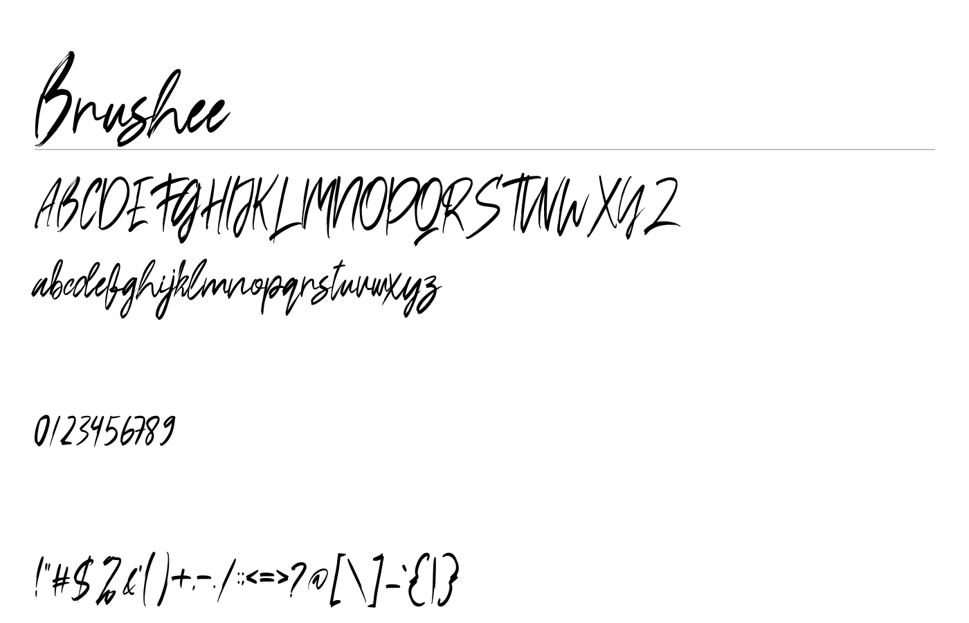 Brushee Font preview