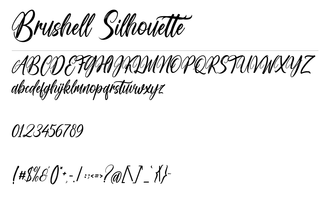 Brushell Silhouette Font preview