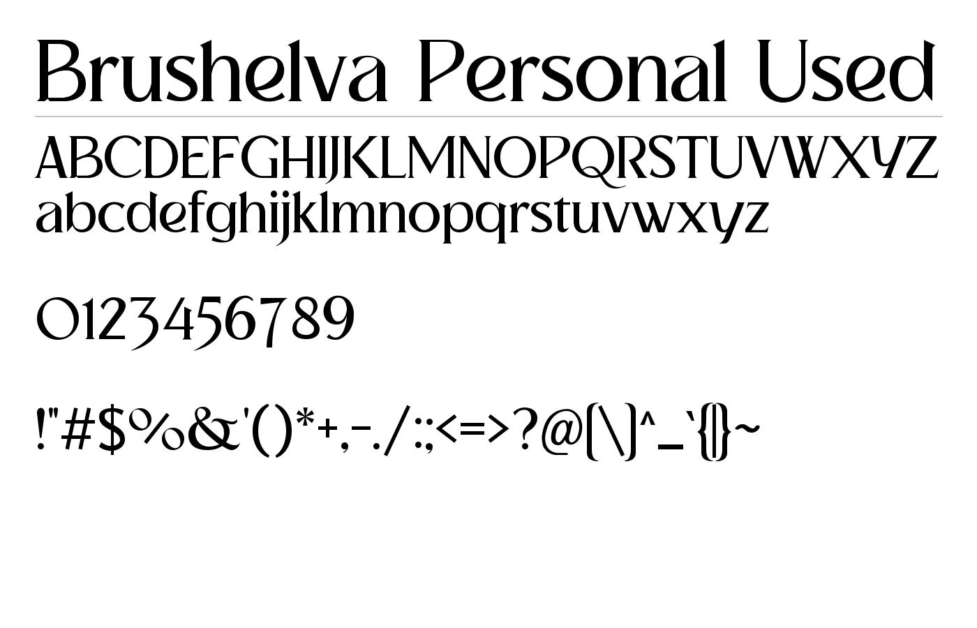 Brushelva Font preview