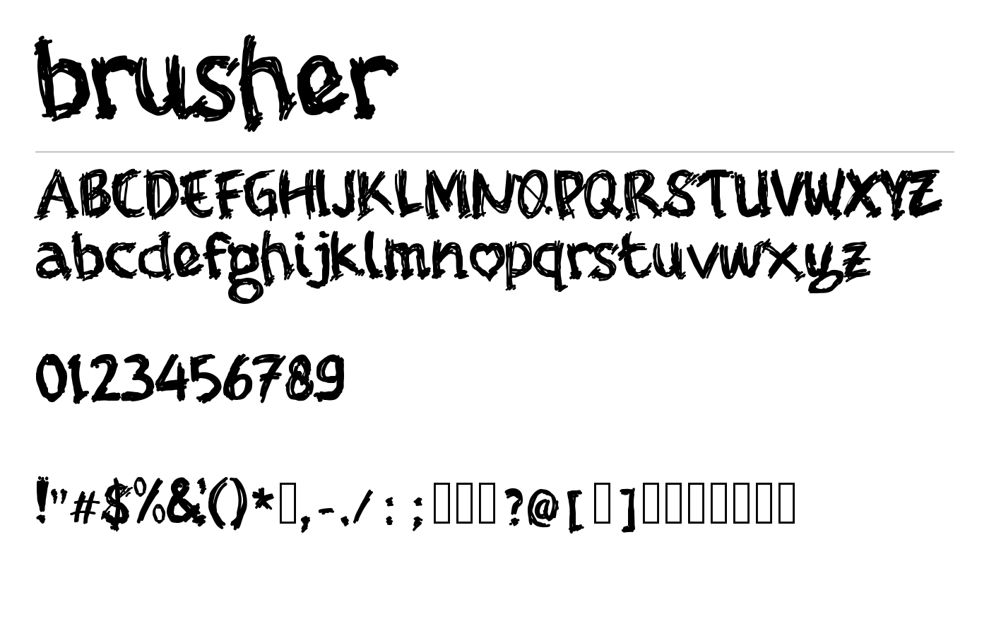 brusher Font preview