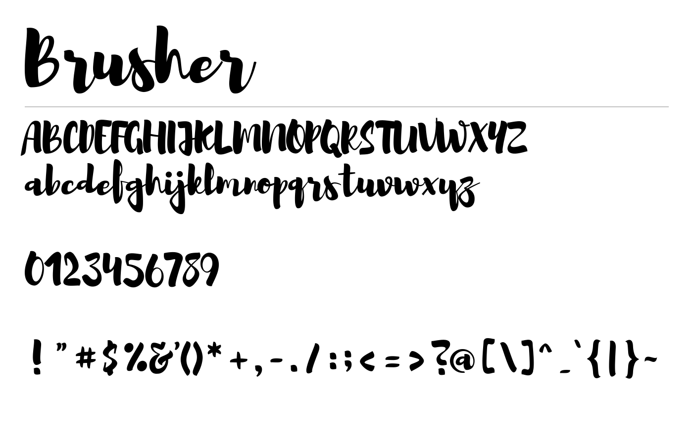 Brusher Font preview