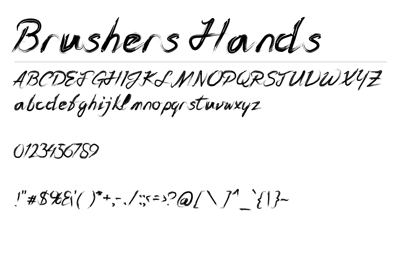 Brushers Hands Font preview
