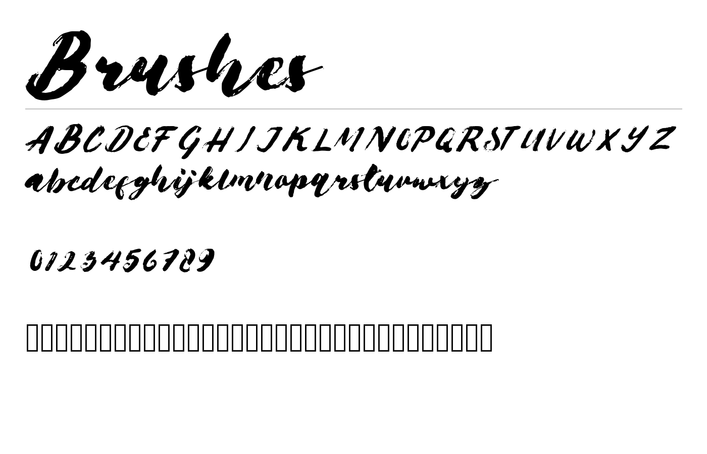 Brushes Font preview