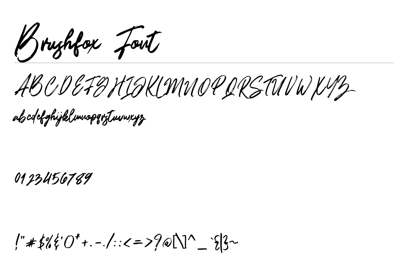 Brushfox Font preview