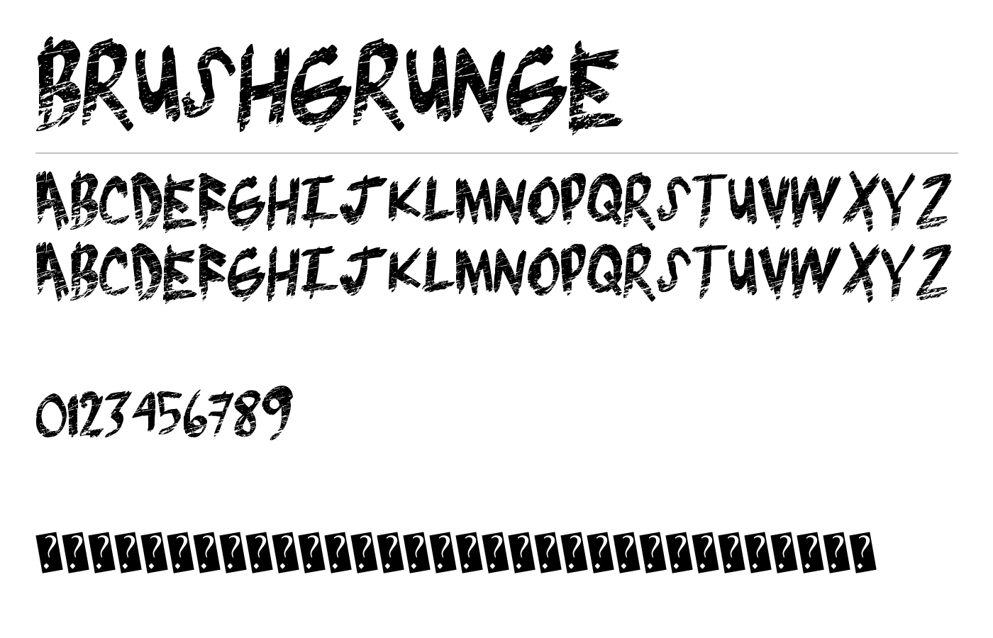 BrushGrunge Font preview