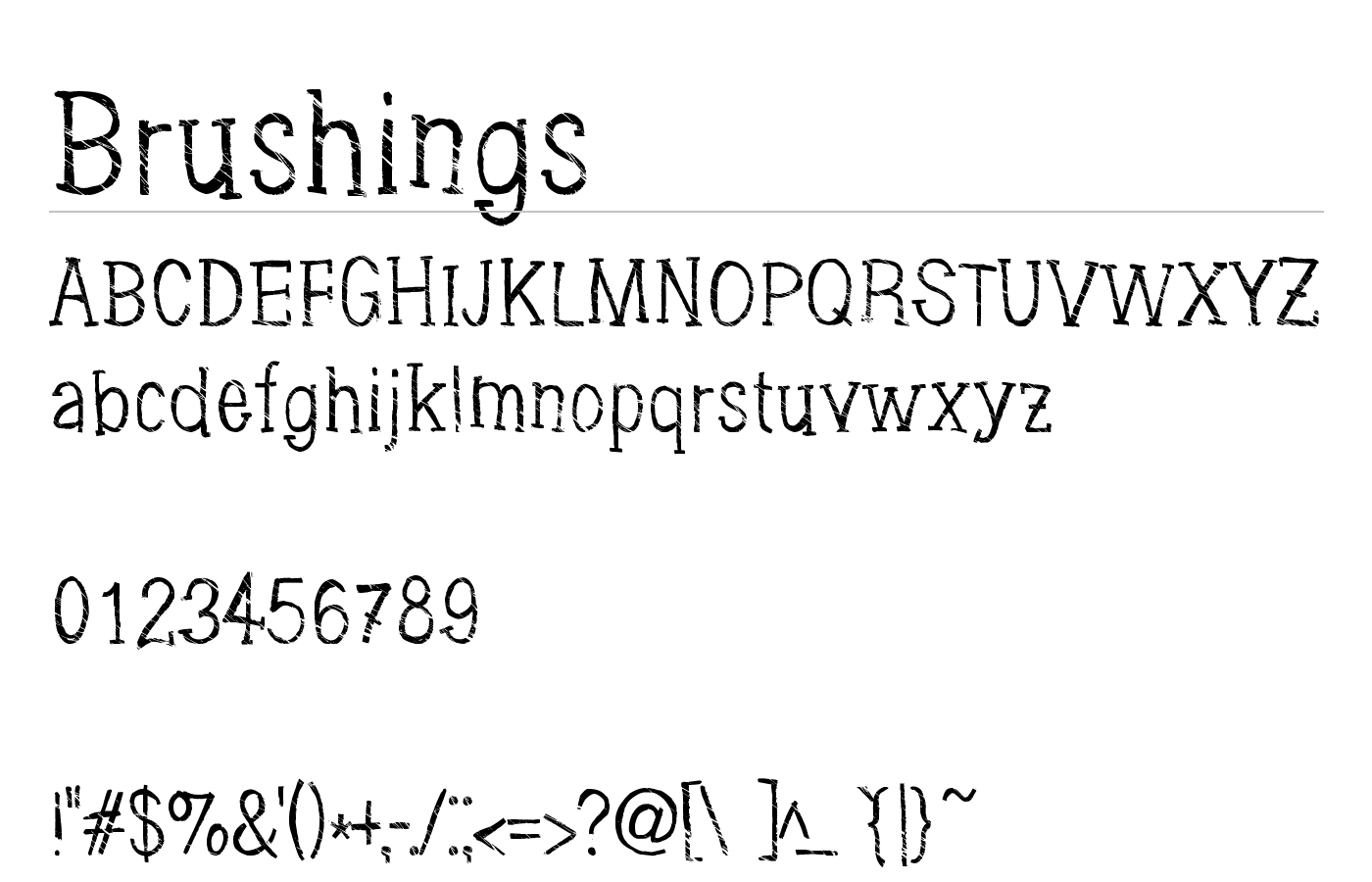 Brushings Font preview