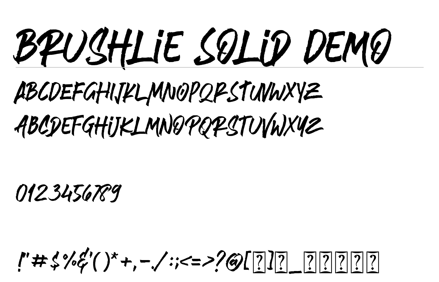 Brushlie Solid Demo Font preview