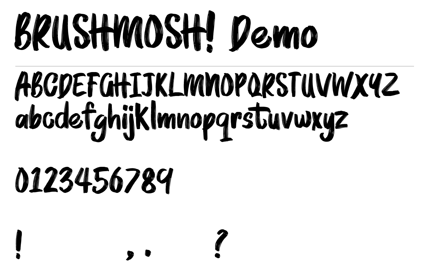 BRUSHMOSH! Demo Font preview