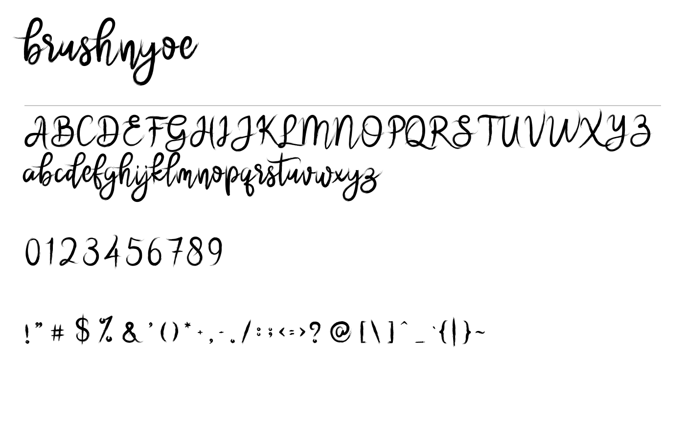 Brushnyoe Font preview