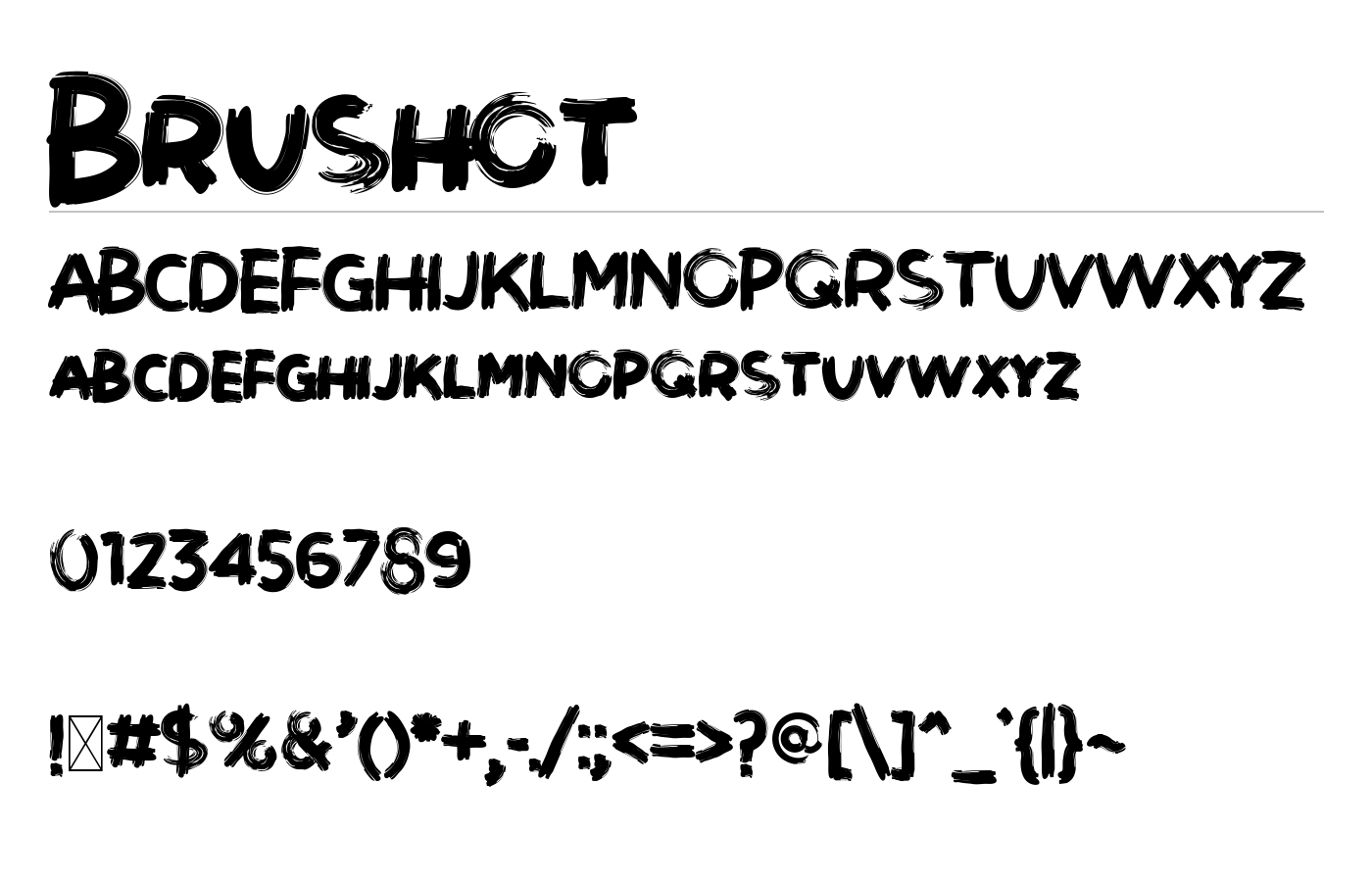 Brushot Font preview