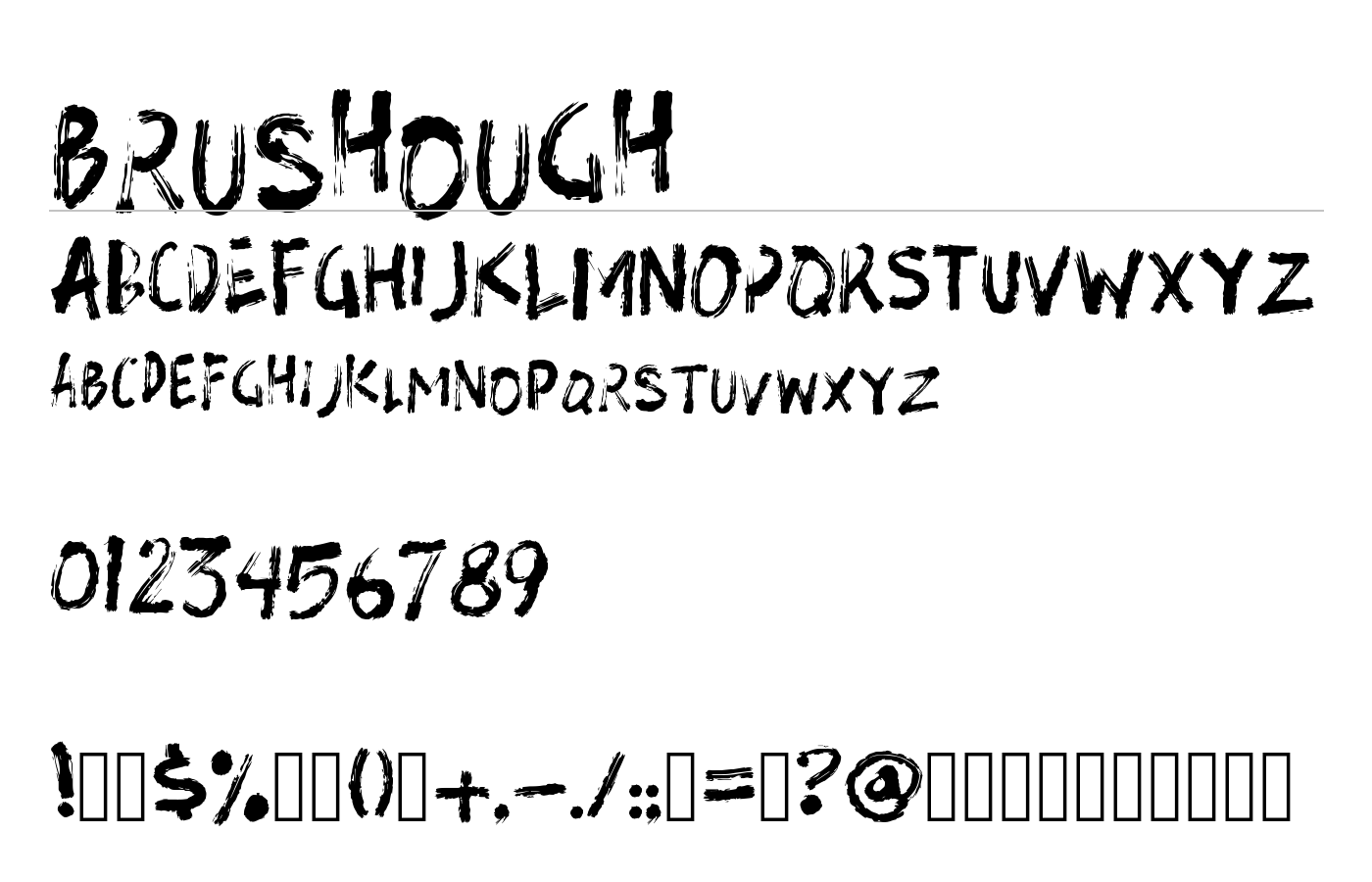 brushough Font preview
