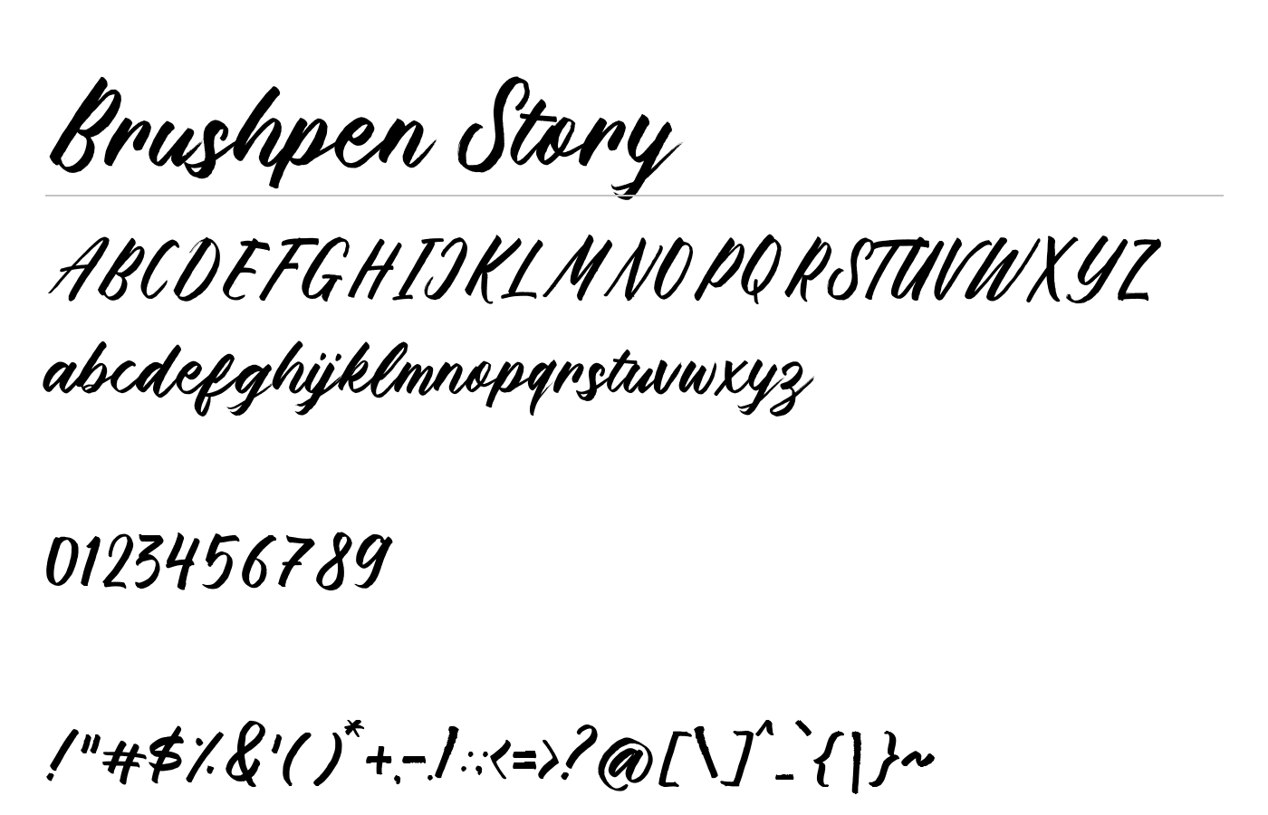 Brushpen Story Font preview