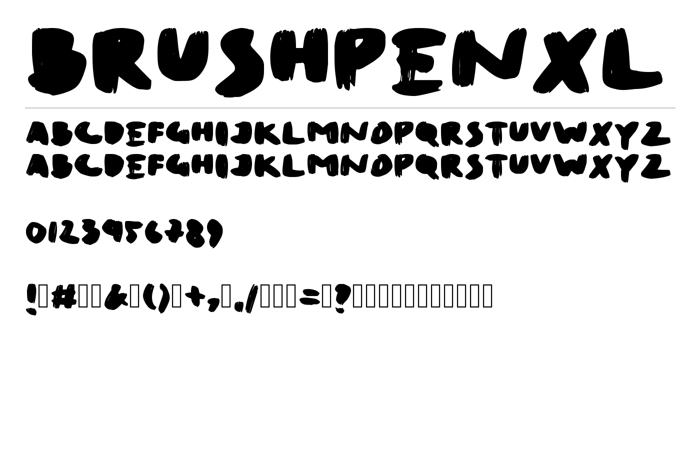 BrushPenXL Font preview