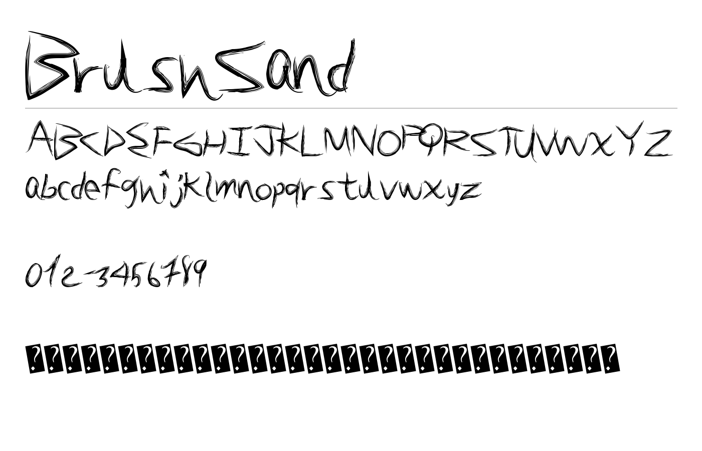 BrushSand Font preview