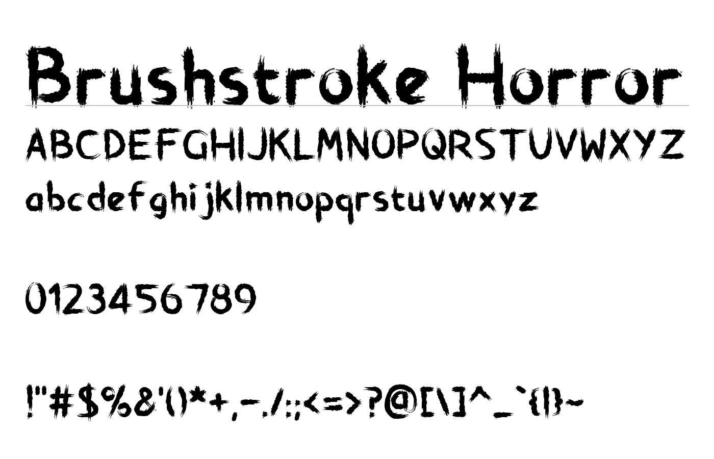 Brushstroke Horror Font preview