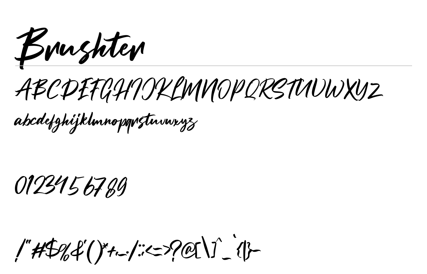 Brushter Font preview