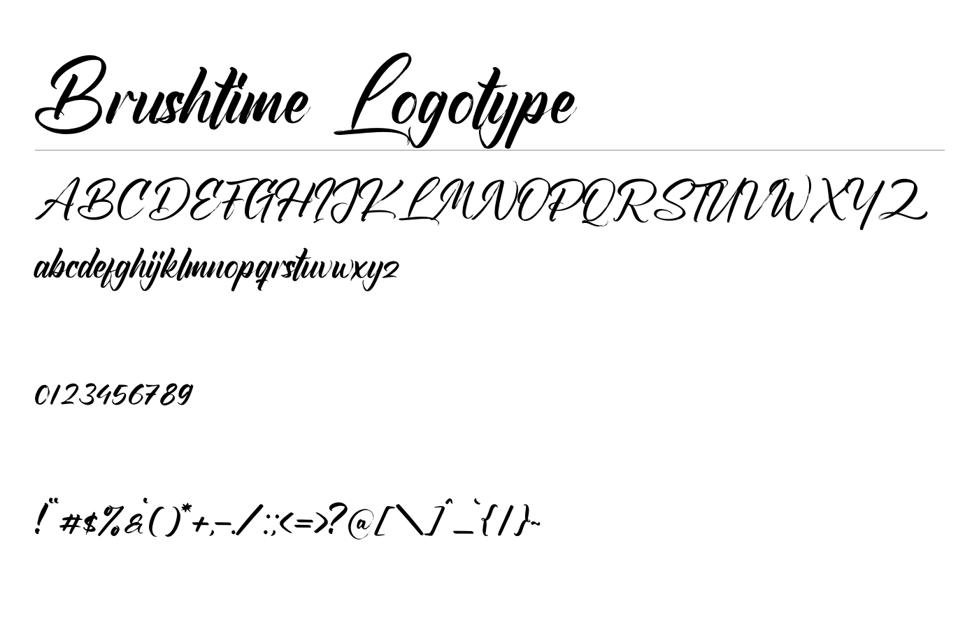 Brushtime Logotype Font preview