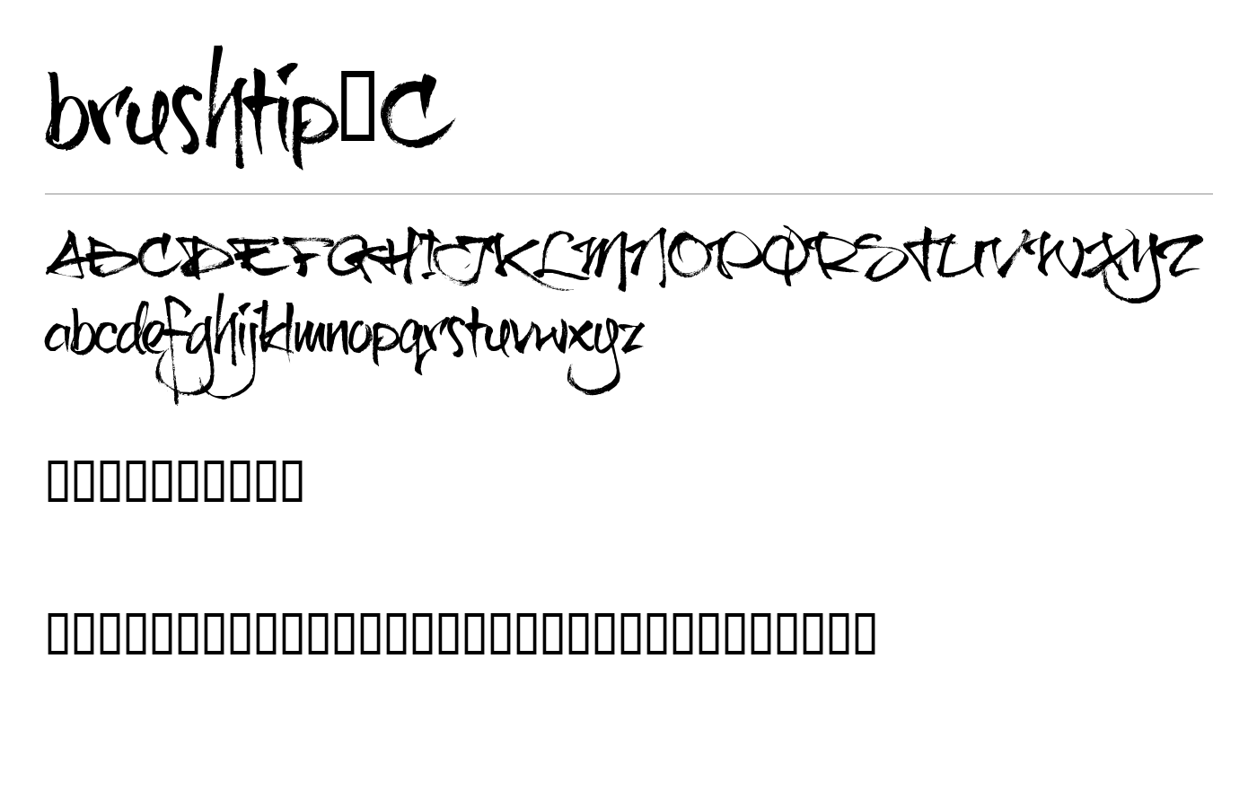 brushtip-C Font preview
