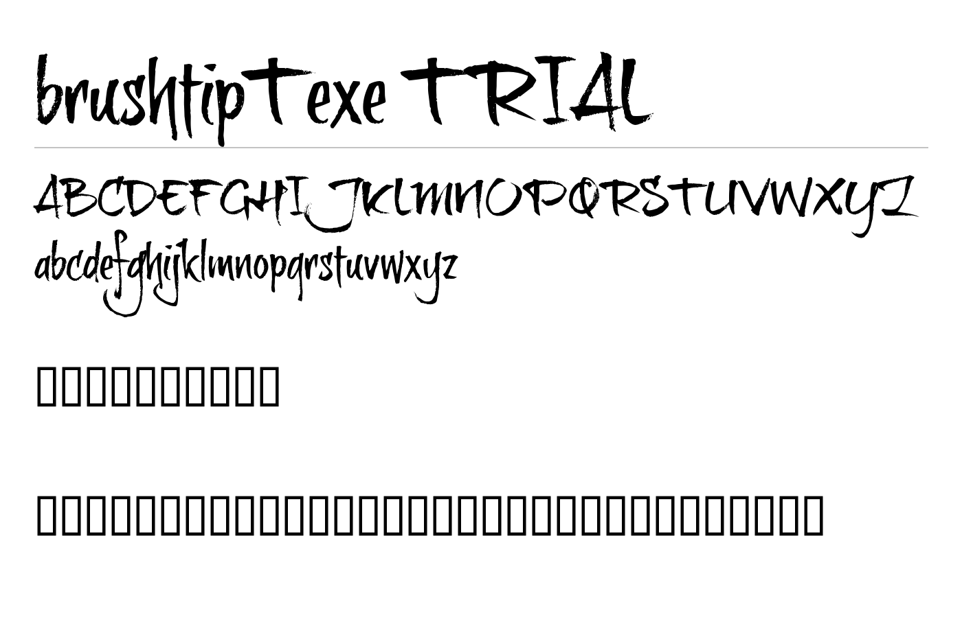 brushtipTexe TRIAL Font preview