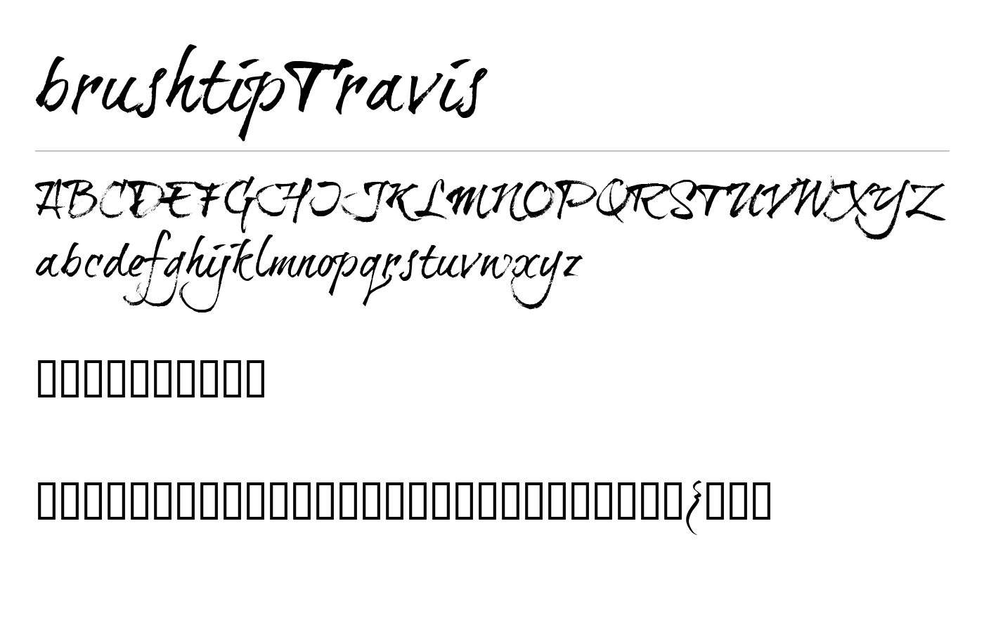 brushtipTravis Font preview