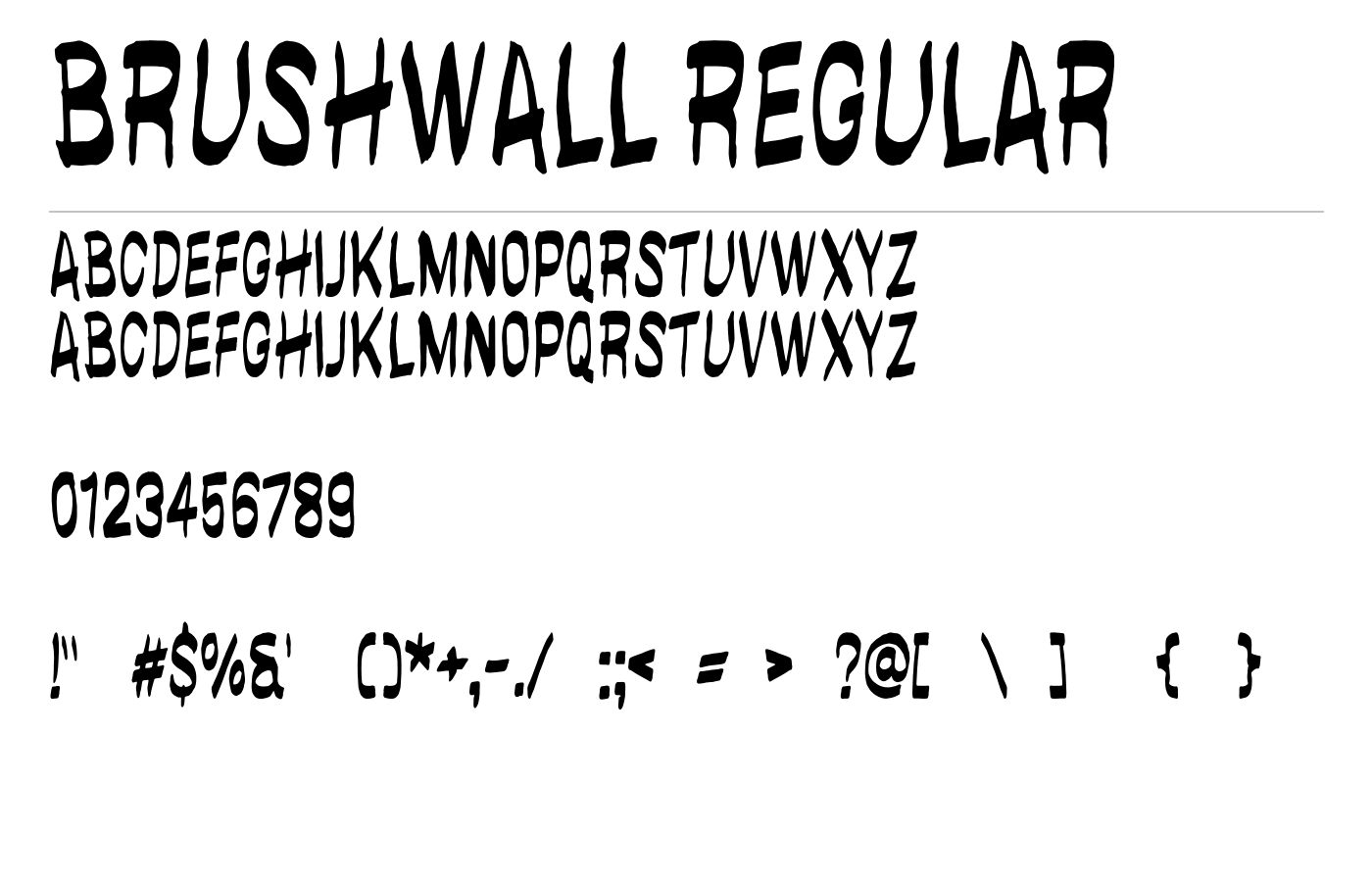 brushwall regular Font preview