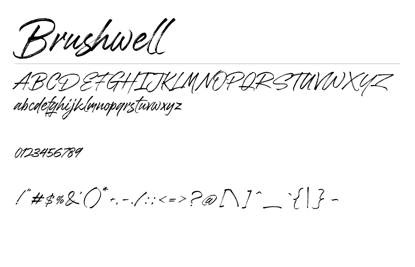 Brushwell Font preview