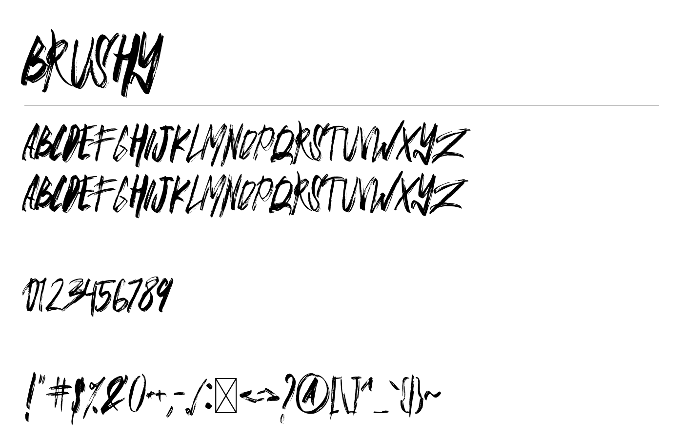 BRUSHY Font preview