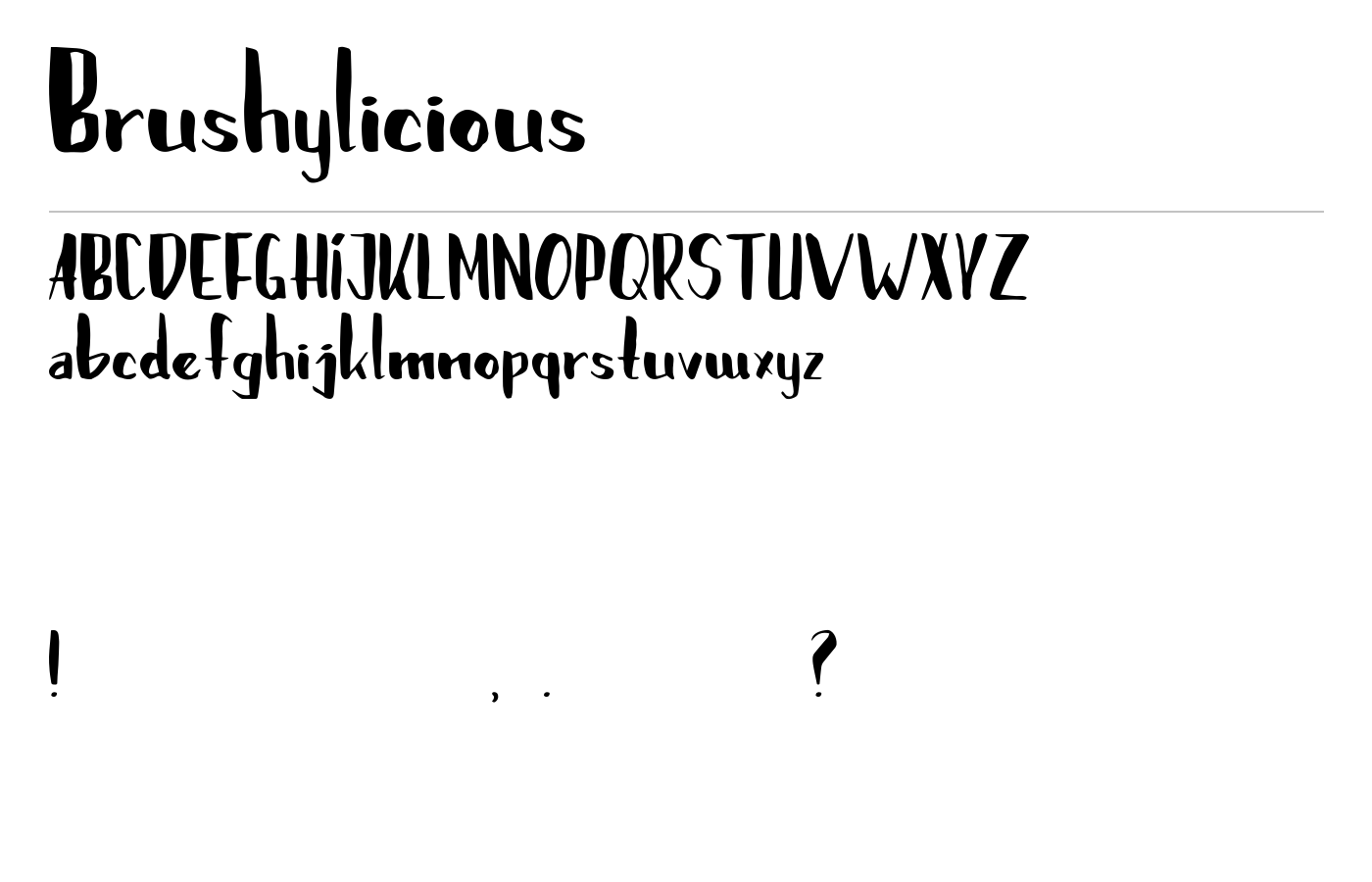 Brushylicious Font preview
