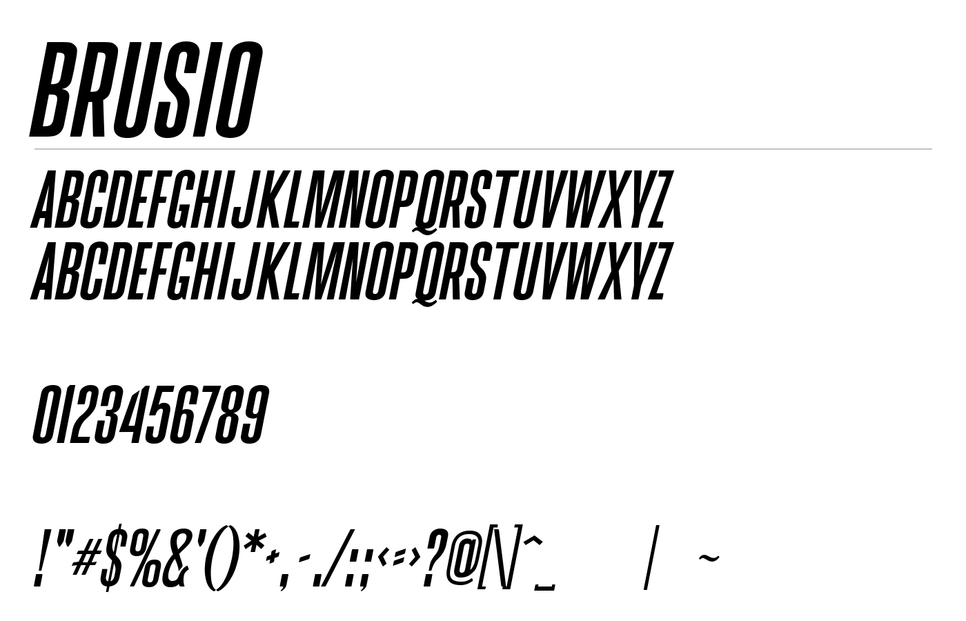Brusio Font preview