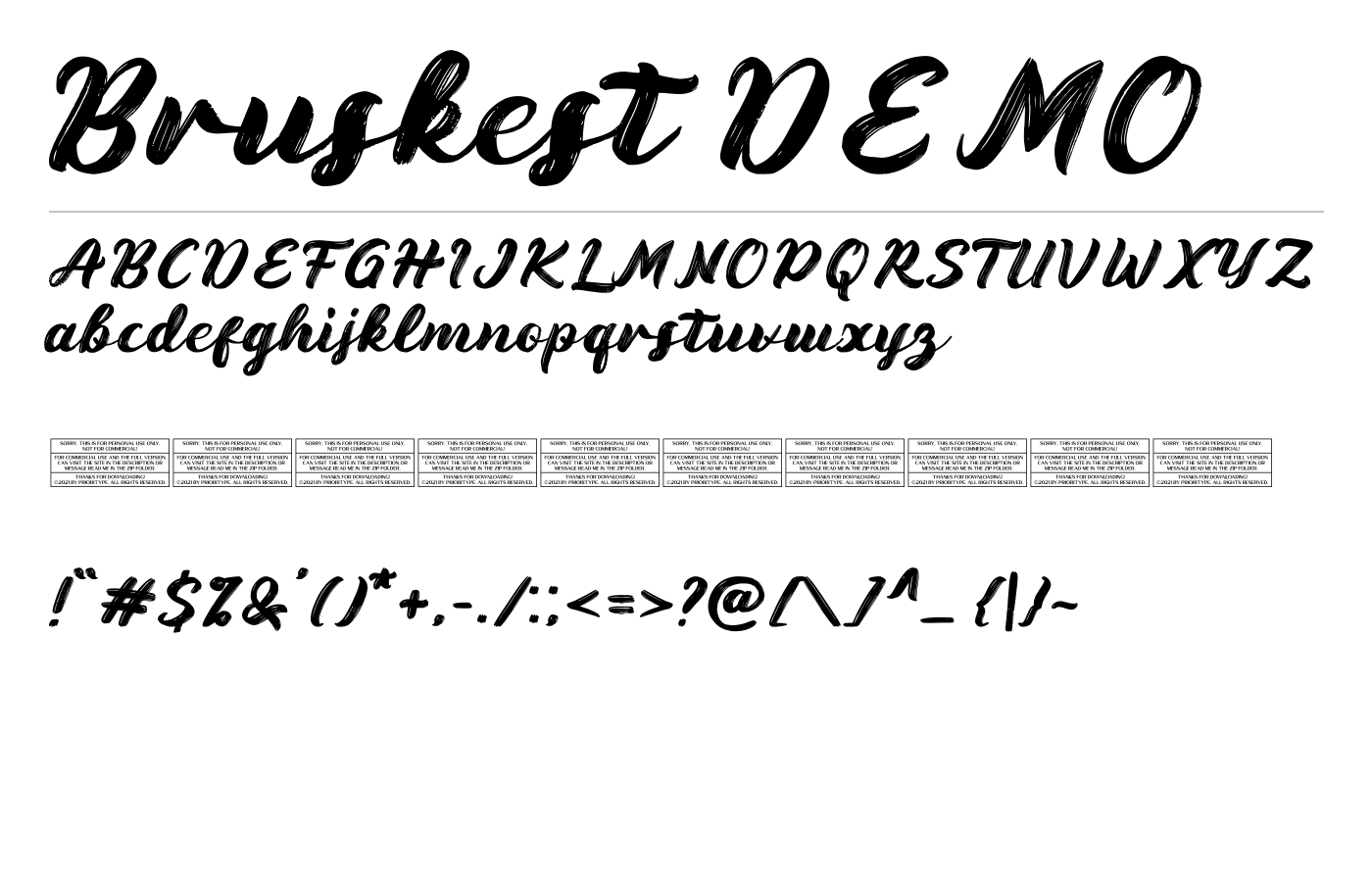 Bruskest DEMO Font preview