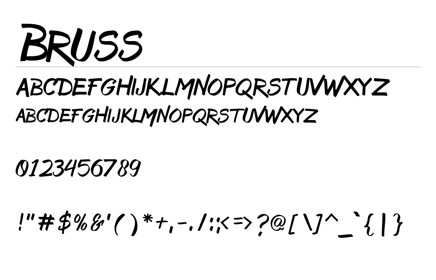 Bruss Font preview