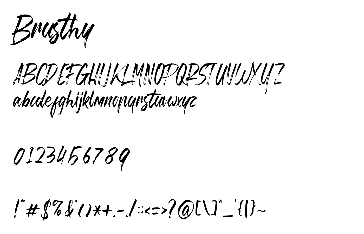 Brusthy Font preview