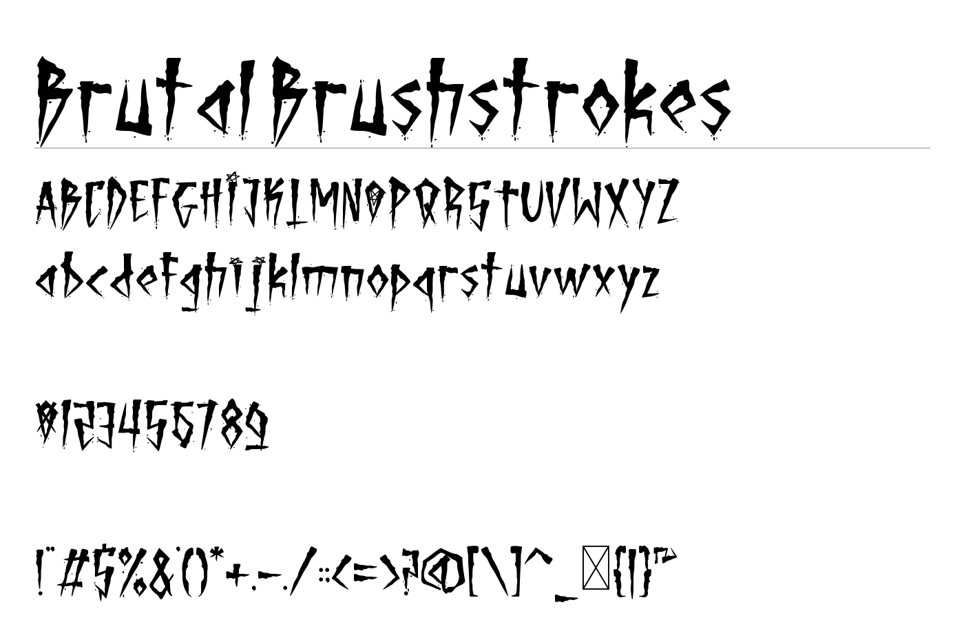 Brutal Brushstrokes Font preview