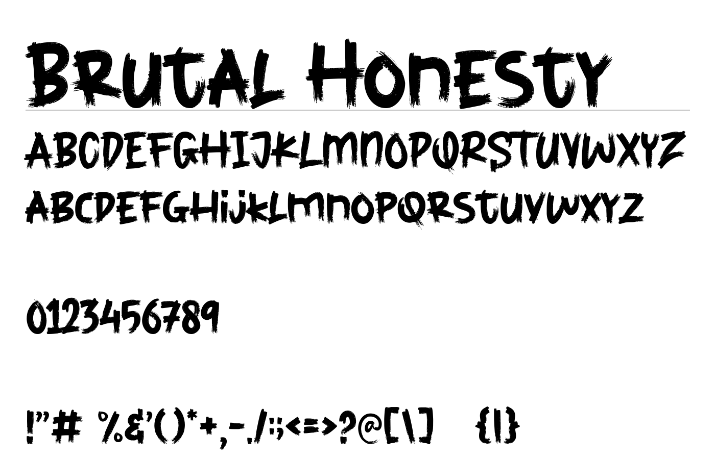 Brutal Honesty Font preview