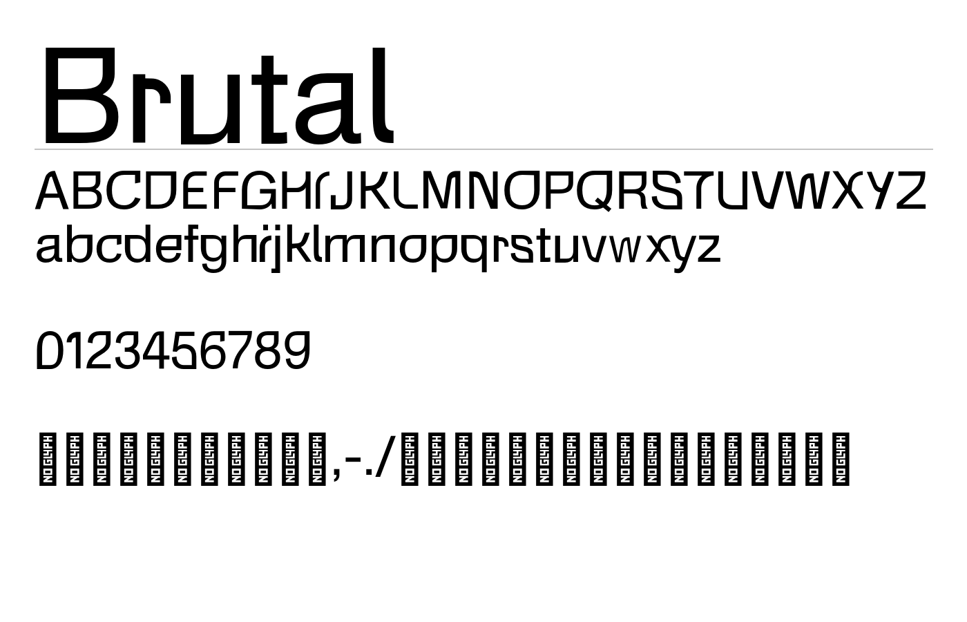 Brutal Font preview