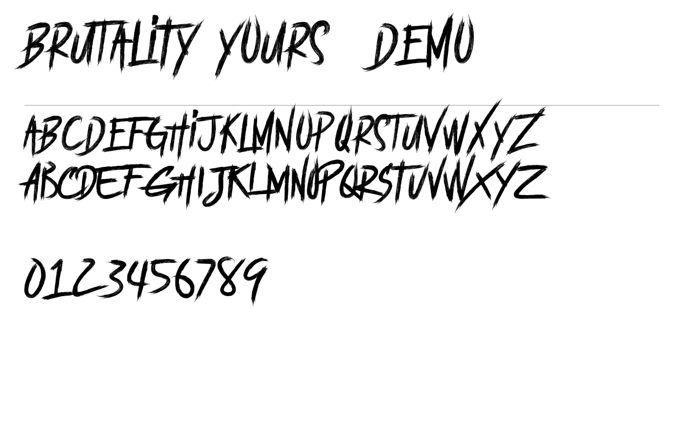 BRUTALItY YOURS DEMO Font preview