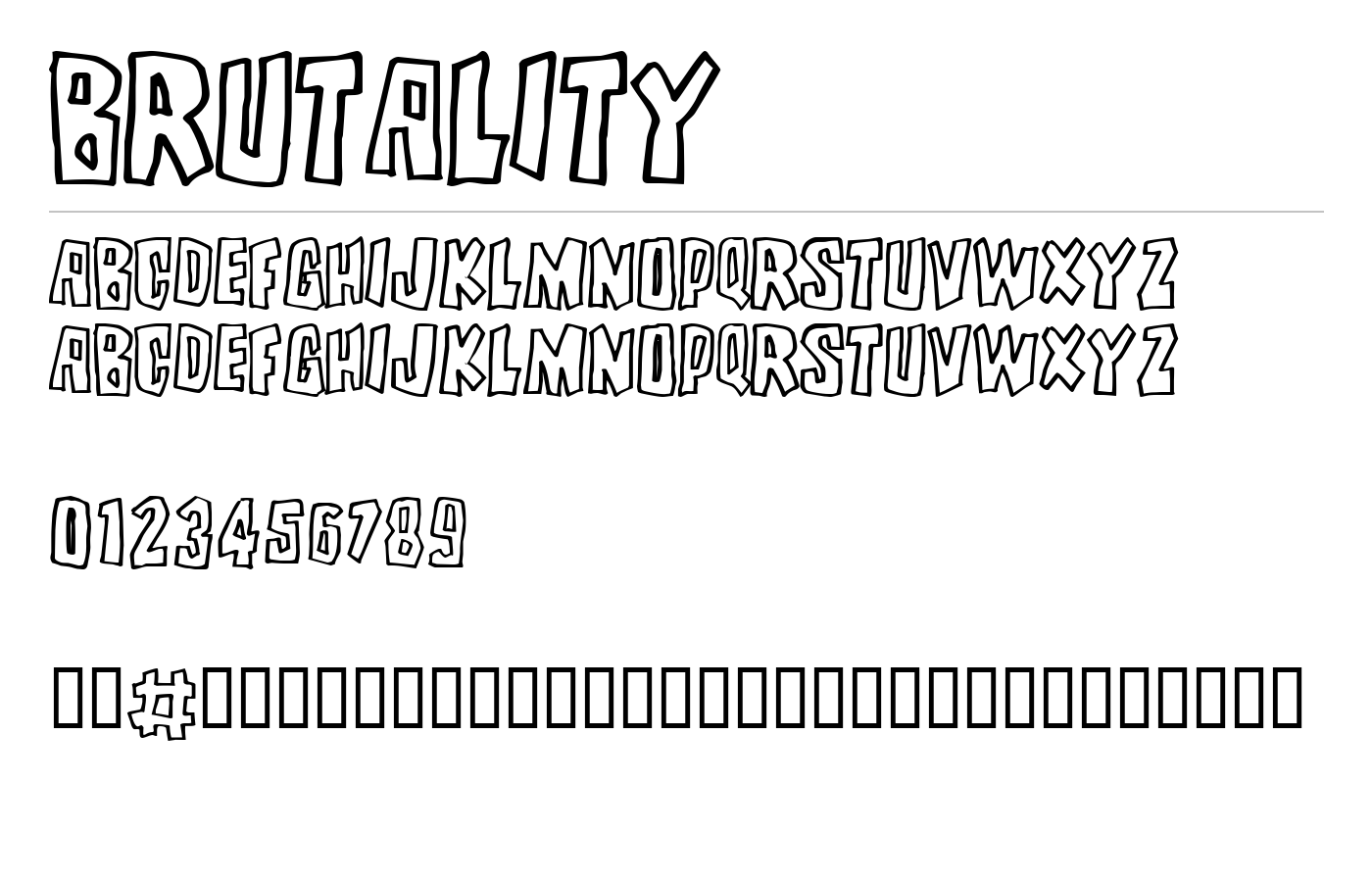 Brutality Font preview
