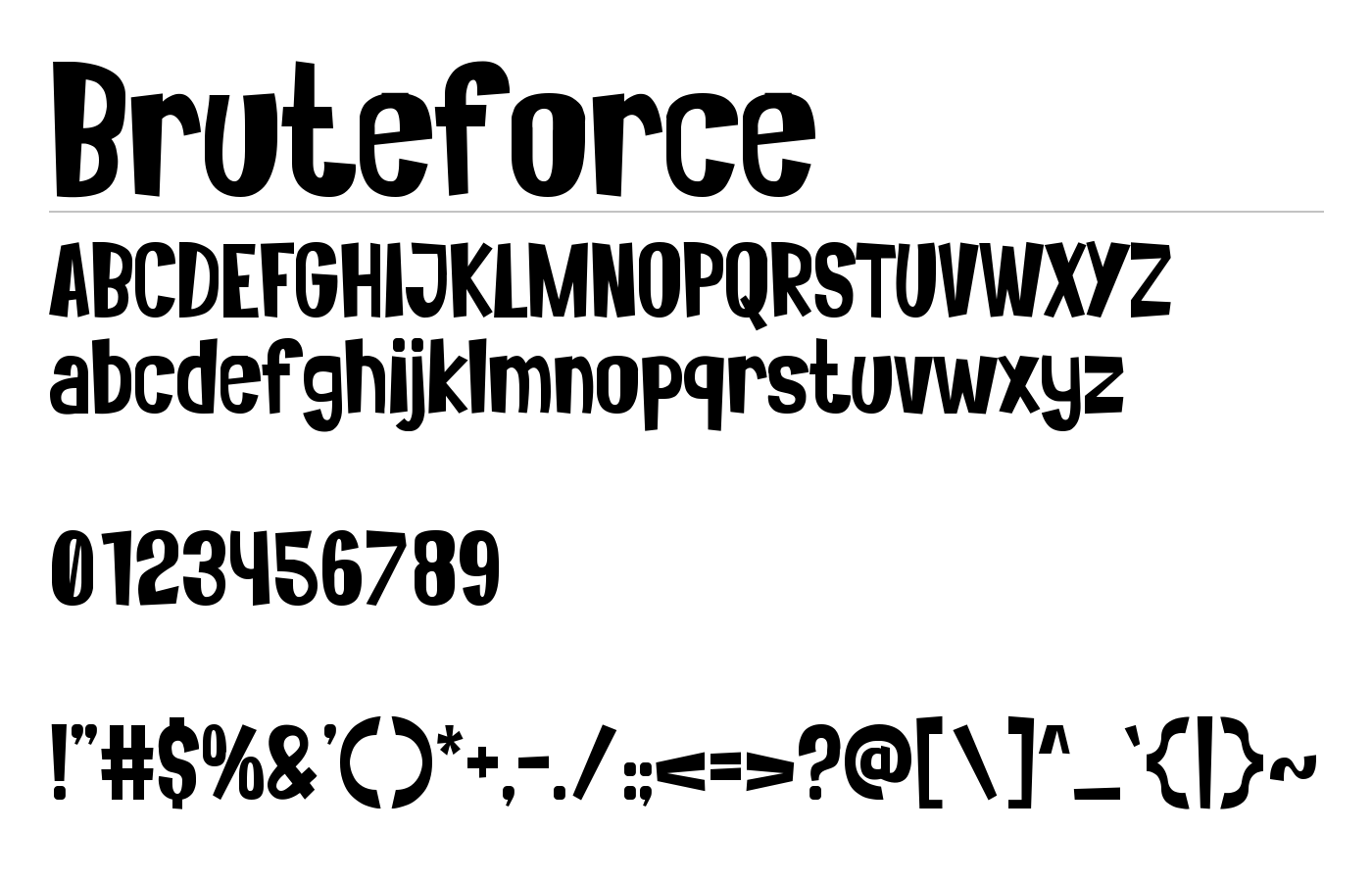Bruteforce Font preview