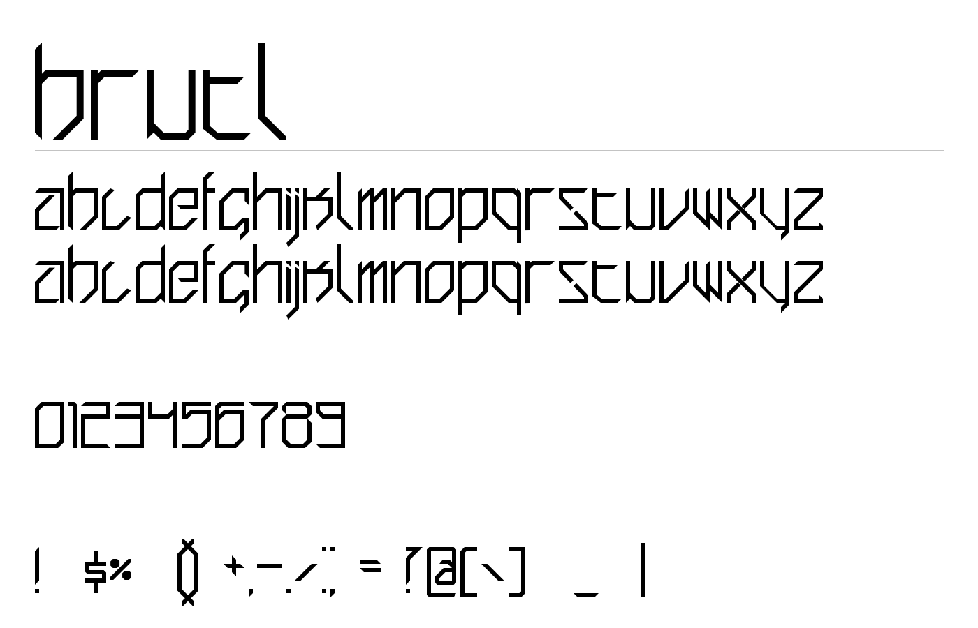 brutl Font preview