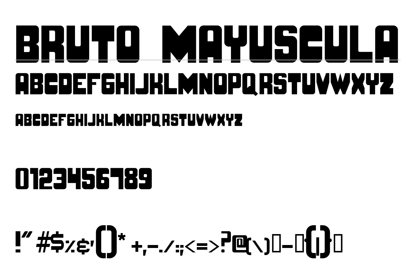 BRUTO MAYUSCULA Font preview