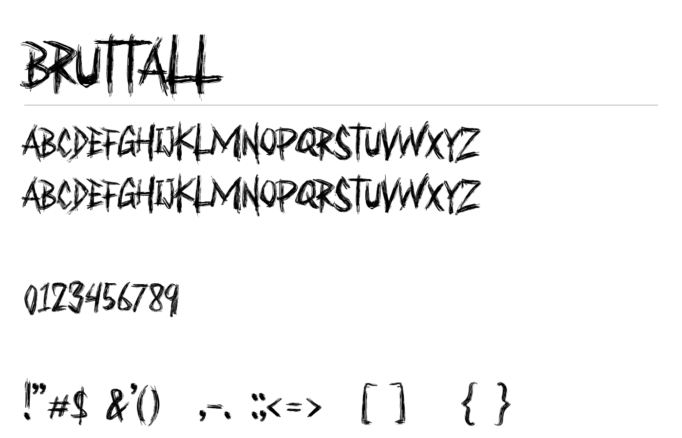 Bruttall Font preview