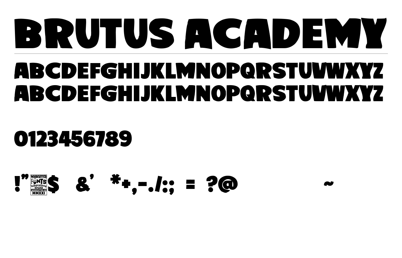 Brutus Academy Font preview
